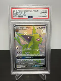 Pokemon TCG Espeon GX SV60/SV94 - Hidden Fates Shiny Vault PSA 10 GEM MINT - Image 1