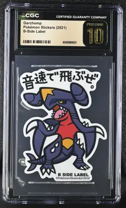 Pokemon Garchomp Pokemon Stickers B-Side Label CGC 10 PRISTINE - Image 1