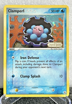 Clamperl 51/92 Stamped Reverse Holo EX Legend Maker 2006 Pokemon Card LP - Image 1