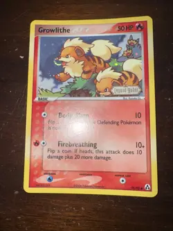 Growlithe 55/92 EX Legend Maker Reverse Holo Stamped 2006 Pokemon Card - Image 2