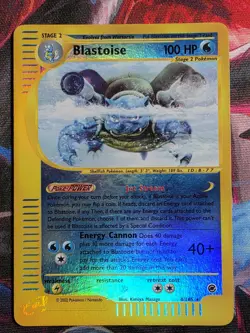 Pokemon TCG Blastoise Expedition Base Set Reverse Holo Rare Card 4/165 LP+/NM- - Image 1