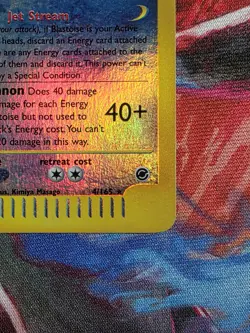 Pokemon TCG Blastoise Expedition Base Set Reverse Holo Rare Card 4/165 LP+/NM- - Image 5