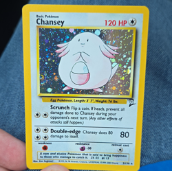 Pokemon TCG Chansey 003/130 Base Set 2 Holo Rare 120 HP ENG Partial Swirl - Image 1