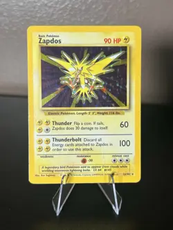 Pokemon Zapdos 16/102 Holo Rare Base Set 1999 Vintage WOTC HP/DMG CREASES - READ - Image 1