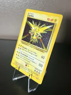 Pokemon Zapdos 16/102 Holo Rare Base Set 1999 Vintage WOTC HP/DMG CREASES - READ - Image 3