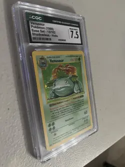 1999 Pokemon Venusaur Holo Rare Shadowless Card 15/102 Base Set Vintage CGC 7.5 - Image 4