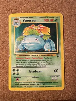 Pokemon TCG Venusaur Base Set 2 Holo Card 18/130 MP WOTC Vintage Rare - Image 1