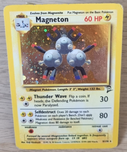 Magneton 9/130 Holo Rare Base Set 2 Pokemon WOTC 2000 - Damaged/HP - Image 1