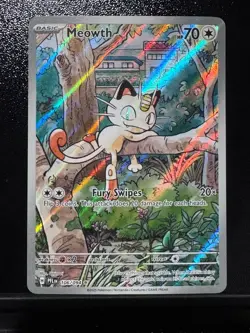 Meowth 106/094 Illustration Rare Phantasmal Flames Pokemon Holo Near Mint - Image 1