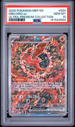 2025 POKEMON MEP EN-ME BLACK STAR PROMO #024 ORICORIO EX PSA 10 - Image 1