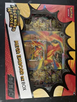 Pokemon TCG Mega Evolution Ascended Hero’s Mega Emboar Ex Box - Image 1