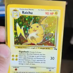 Pokemon TCG Raichu 14/62 Fossil Unlimited Holo Rare Eng 90HP 1999 WOTC - Image 3