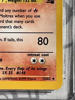 CGC 9 Pokemon TCG 1999 Moltres Fossil 12 Unlimited Holo Rare SUBGRADED PSA 0038 - Image 5