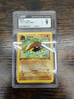 1999 1st Edition Kabuto CGC Grade 9 Fossil Pokemon Card #50 - Image 1