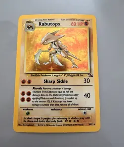 Wizards of the Coast Pokemon TCG Kabutops 9/62 Fossil Holo Rare 1st Ed 60HP - Image 1