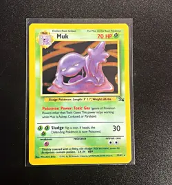 Pokemon TCG Muk 13/62 Fossil Holo Rare ENG 70HP 1999 Unlimited - Image 1