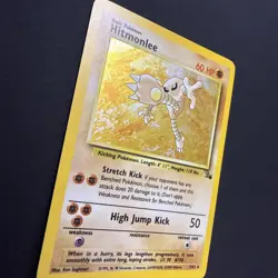 Pokemon TCG Hitmonlee 7/62 Fossil Holo Rare Card WOTC 1999 - Image 2