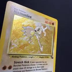 Pokemon TCG Hitmonlee 7/62 Fossil Holo Rare Card WOTC 1999 - Image 3