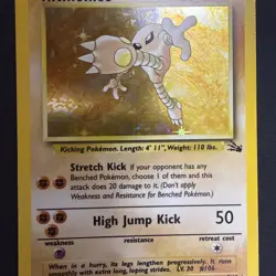 Pokemon TCG Hitmonlee 7/62 Fossil Holo Rare Card WOTC 1999 - Image 4