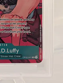 2023 One Piece Monkey D. Luffy Paramount War OP02-041 Alternate Art PSA 9 - Image 3