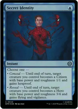 Secret Identity (Foil) - 0043 - Marvel's Spider-Man - MTG - SHIPS NOW - NM/M - Image 1