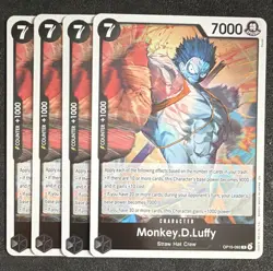 Playset Bandai One Piece TCG Monkey D. Luffy OP15-092 EN Black x4 - Image 1