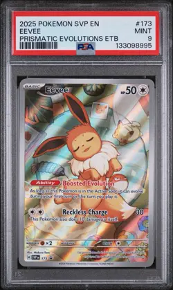 [NICE CERT] PSA 9 POKEMON EEVEE 2025 SVP EN 173 PRISMATIC EVOLUTIONS ETB - Image 2