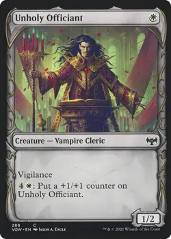 Unholy Officiant 286 VOW Engle MTG Common Vigiliance White Vampire Cleric Common - Image 1