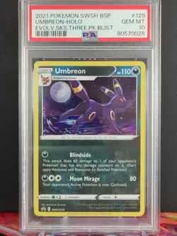PSA 10 Umbreon Holo SWSH129 - Evolving Skies Three Pack Blister Gem Mint Pokemon - Image 1