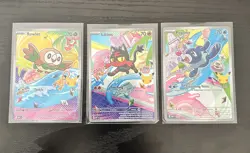 Rowlet Litten Popplio 30th Promo Set 43 44 45 Pokemon TCG First Partner Series 1 - Image 1