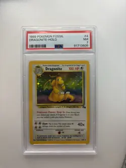 Pokemon TCG Dragonite 4/62 Fossil Holo Rare PSA 7 EN 1999 100 HP - Image 1