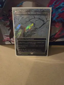 Magic: The Gathering Flowering of The White Tree Hobbit Borderless Surge Foil - Image 1