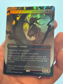 1X FOIL Master of Cruelties BORDERLESS MINT MTG Magic Secret Lair Tragic Romance - Image 2
