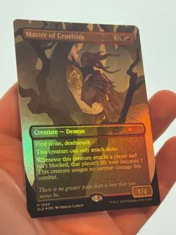 1X FOIL Master of Cruelties BORDERLESS MINT MTG Magic Secret Lair Tragic Romance - Image 3