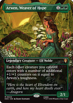MTG - The Hobbit - Arwen, Weaver of Hope - NM (Borderless/Foil) - Image 1