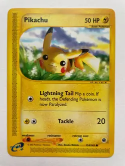 Pokemon Pikachu 124/165 Expedition Base Set 2002 WOTC E-Reader Non-Holo NM/Mint - Image 1