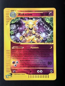NM-/LP+ Alakazam 33/165 - Reverse Holo - Expedition E Reader - Pokemon Card WOTC - Image 1