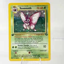 🔥 1st Edition Venomoth Holo 13/64 🦋 1999 Jungle Vintage Pokemon Card VG 💎 RAR - Image 1