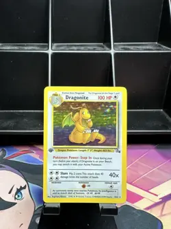 Pokemon Dragonite 4/62 Fossil 1st Edition Holo LP Vintage WOTC Rare - Image 1