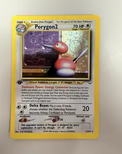 Pokemon TCG Porygon2 12/64 Neo Revelation 1st Edition Holo Rare WOTC NM - Image 1