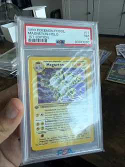 Pokemon Fossil 1st Edition Holo Rare Magneton 11/62 PSA 7 Near Mint WOTC Card - Image 2