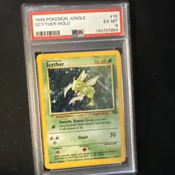 Pokemon TCG Scyther Holo Rare Jungle Card 10/64 PSA 6 New Cert - Image 1