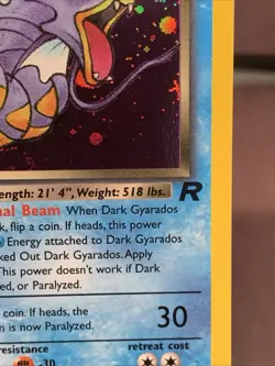 Pokemon TCG 1st Edition Dark Gyarados 8/82 Team Rocket Holo Rare VTG WOTC Swirl - Image 5