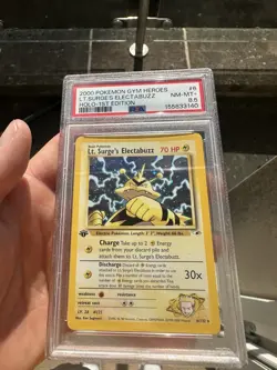 Pokemon TCG Lt. Surge's Electabuzz Gym Heroes 6/132 Holo 1st Edition PSA 8.5 - Image 1
