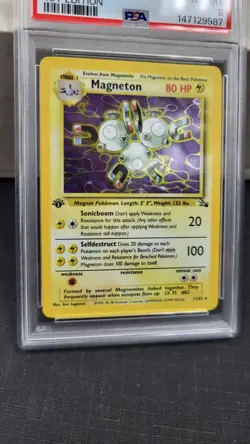 1999 MAGNETON 1ST EDITION HOLO RARE FOSSIL POKEMON TCG PSA 8 NM-MT #11/62 - Image 4