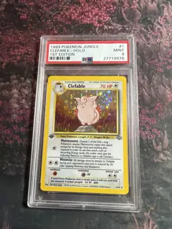 Clefable 1st Edition Jungle #1 Graded PSA 9 Vintage Pokemon Holo Rare - Image 1