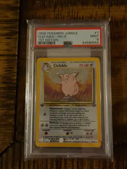 1999 Pokemon Jungle Clefable Holo 1st Edition #1 PSA 9 MINT VINTAGE - Image 1