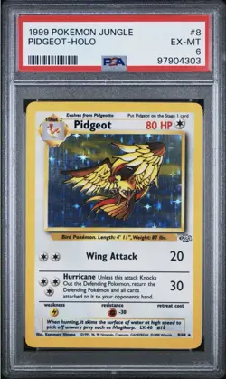 PSA 6 1999 Pokemon TCG Jungle Pidgeot Holo Rare Holo 8/64 English - Image 1