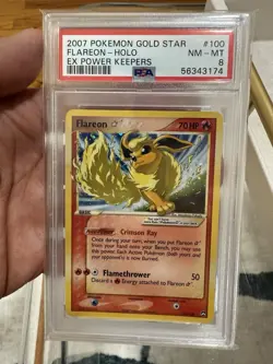 Pokemon PSA 8 Flareon Gold Star 100/108 Power Keepers Holo Eevee - Image 1