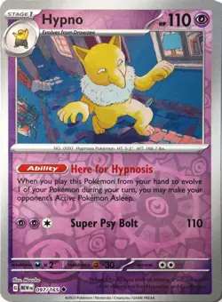 Pokemon - 097/165 Hypno - Scarlet & Violet 151 - Reverse Holo - NM - Image 1